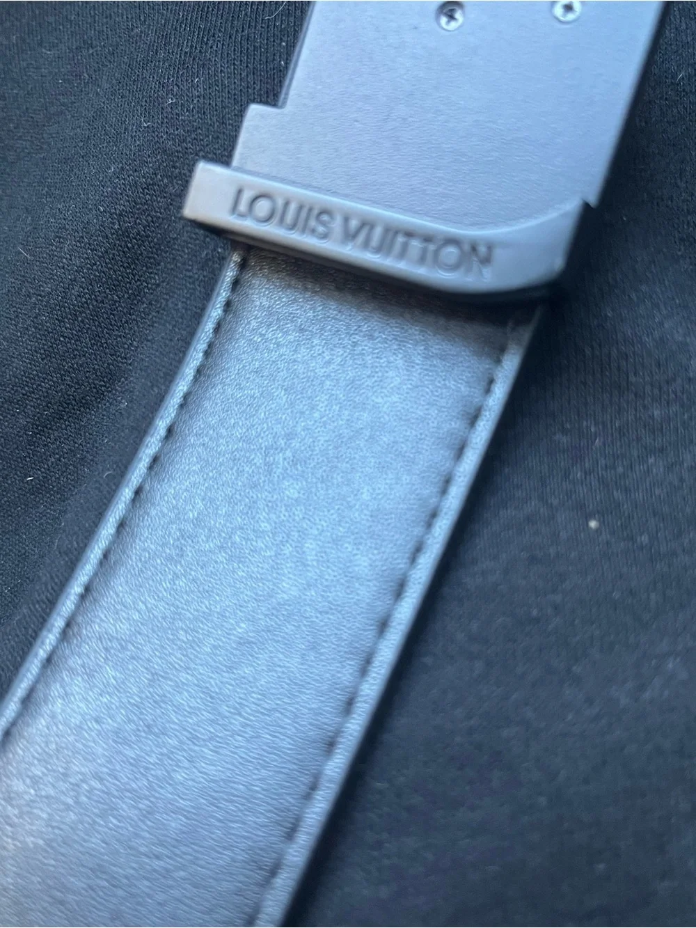 Louis Vuitton Black Damier Canvas Belt with Matte Black LV Buckle